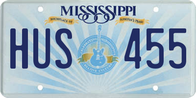 MS license plate HUS455