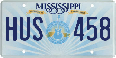 MS license plate HUS458