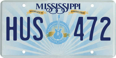MS license plate HUS472