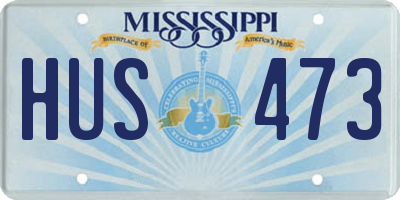 MS license plate HUS473