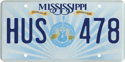 MS license plate HUS478