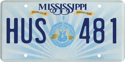 MS license plate HUS481