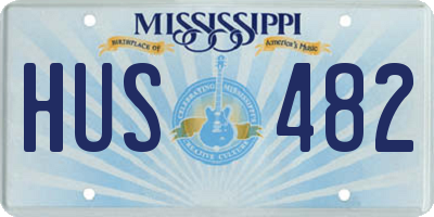 MS license plate HUS482