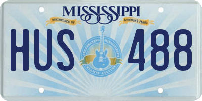 MS license plate HUS488