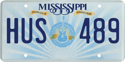 MS license plate HUS489
