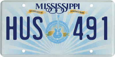 MS license plate HUS491