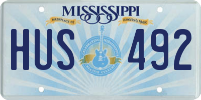 MS license plate HUS492