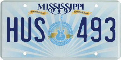 MS license plate HUS493