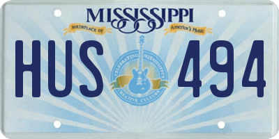 MS license plate HUS494