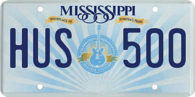 MS license plate HUS500