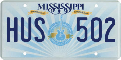 MS license plate HUS502