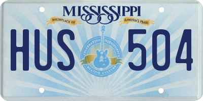 MS license plate HUS504
