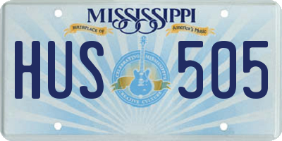 MS license plate HUS505