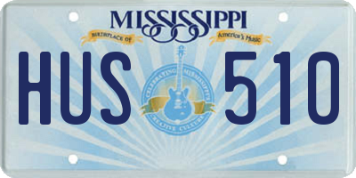 MS license plate HUS510
