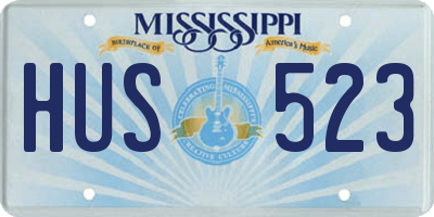 MS license plate HUS523