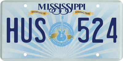 MS license plate HUS524