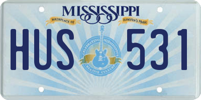 MS license plate HUS531