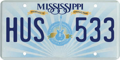 MS license plate HUS533