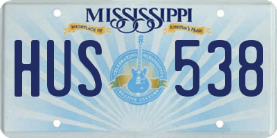 MS license plate HUS538