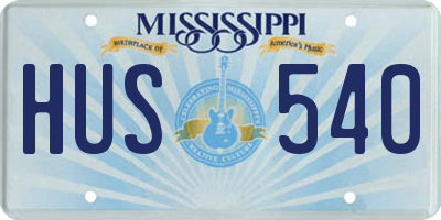 MS license plate HUS540