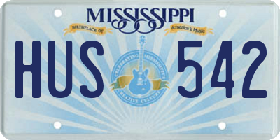 MS license plate HUS542