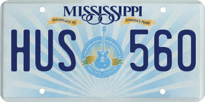 MS license plate HUS560