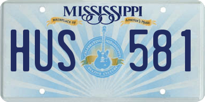 MS license plate HUS581