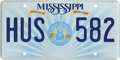 MS license plate HUS582