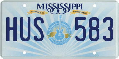 MS license plate HUS583