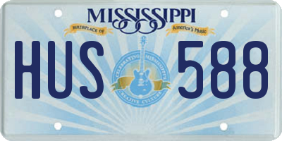 MS license plate HUS588