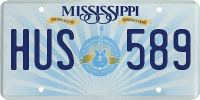 MS license plate HUS589