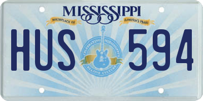 MS license plate HUS594