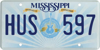MS license plate HUS597