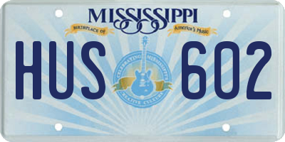 MS license plate HUS602
