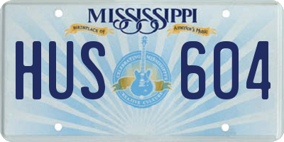 MS license plate HUS604