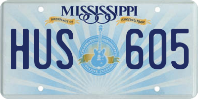 MS license plate HUS605