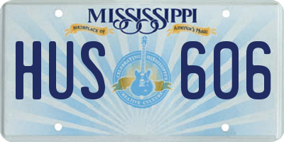 MS license plate HUS606