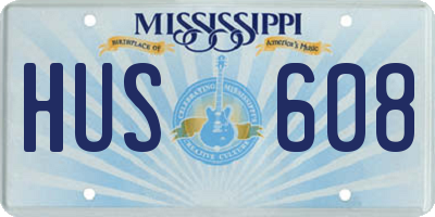 MS license plate HUS608