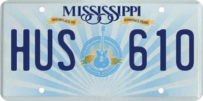 MS license plate HUS610