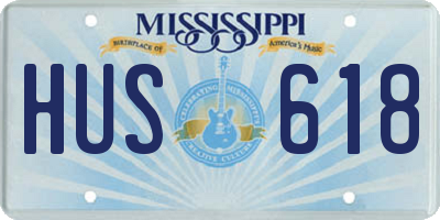 MS license plate HUS618