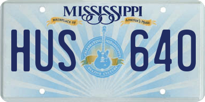 MS license plate HUS640