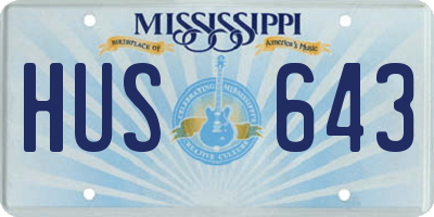 MS license plate HUS643