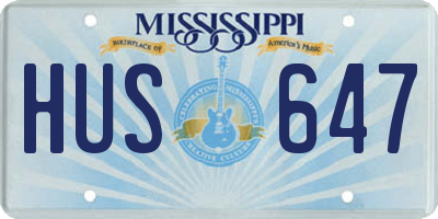 MS license plate HUS647