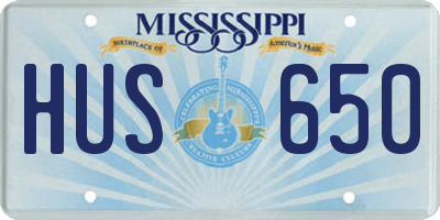 MS license plate HUS650