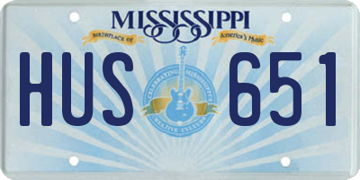 MS license plate HUS651