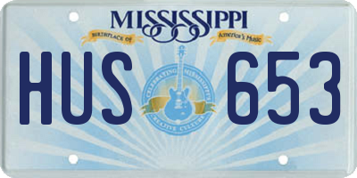 MS license plate HUS653