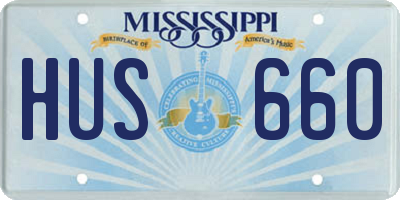MS license plate HUS660