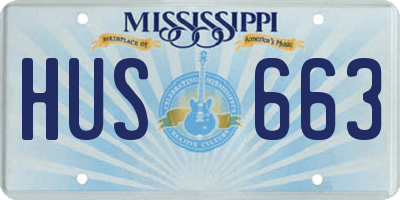 MS license plate HUS663