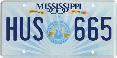 MS license plate HUS665