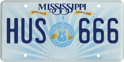 MS license plate HUS666
